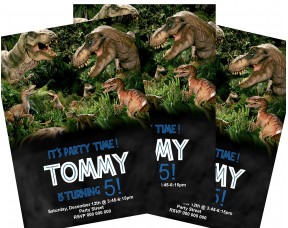 Dinosaur birthday invitations,(163 jurassic)